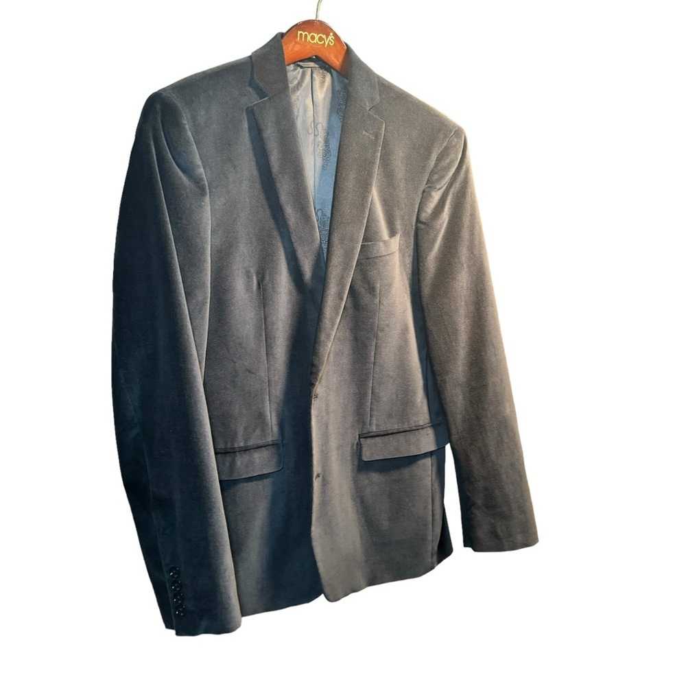 Bar III Velvet Gray Blazer SZ M Slim Fit